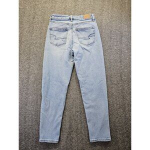 American Eagle Mom Jeans Womens 2 Light Wash High Rise Comfort Stretch